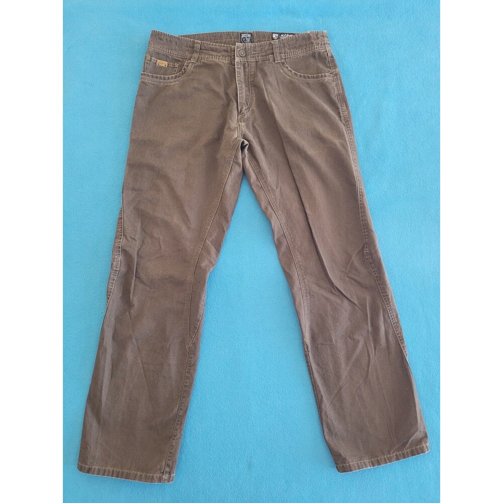 Kuhl Outkast Pants Mens 38x34 Brown Vintage Petina Dye Canvas Outdoor Hiking